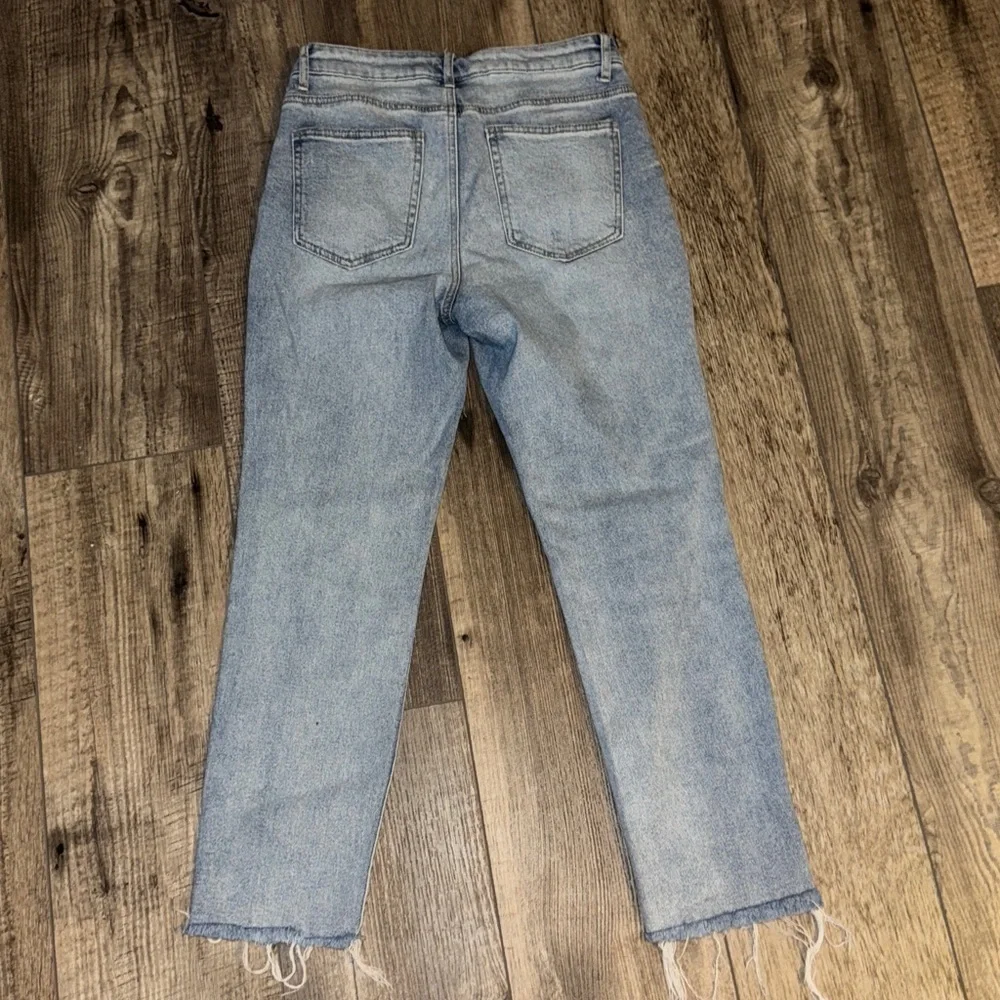 Tinseltown Light Blue Buttonfly Ankle Jeans